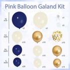 Blue And Gold Balloons Arch Kit  Navy 18in 12in 10in 5in  Beige 