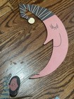 Rare Vintage Christmas Moon Santa Mobile Paper Cardboard 