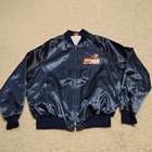 Vintage Usps Jacket Mens Large Blue Postal Satin Bomber Mail Zip Eagle Usa 90s
