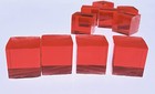 10 Pcs 1    X 1  X 1  Square Clear Red Translucent Acrylic Plexiglass Rod Cubes