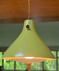 Vintage Green Hanging Swag Light Fixture Lamp Mid Century Lighting Modern 1960s