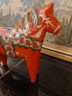 Vintage Orange Swedish Dala Horse 6 