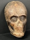 Antique Carved Natural Wood Skull Wall Plaque Home Decor  s7