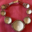 Vintage Russian Finfit Blue Enamel And Metal Floral Bracelet Approx 7 Inch