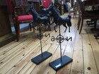 Lf41774ec  Pair Horse Weathervanes On Stand
