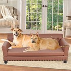 Xxl Large Sized Dog Sofa Coach Leather Lounger Waterproof With Removable Cushion