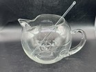 Vintage Mcm Martini Pitcher Glass Stirrer Clear Cocktail Mixing Barware Set Mint