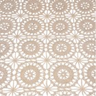 Vtg Handmade Crochet Lace Tablecloth Overlay Doily Cream Floral Sunburst Pattern