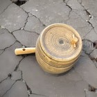 Beer Keg Barrel Crock Stoneware Pottery Figure Decor Ribbed 6  Vintage Usa