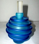 Satin Blue Art Glass Perfume Bottle Handblown Tommie Rush Signed Dauber Coil