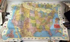 Vintage Large Wall Hammond   s Reversible Maps Of The World  United States 29x40