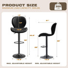 Bar Stools Set Of 4  Modern Swivel Adjustable Bar Chairs  Faux Leather Upholster