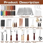 Kraball Leather Working Kit Craft Tools Set With Thread Needles Groover Punch