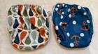 Lot 2 Beau  belle Boy Reusable Cloth Swim Swimsuit Diaper Snap 0-36 Fish Anchor