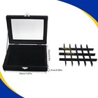 Championship Ring Display Case  24 Slots Baseball Rings Box  Flannel Black