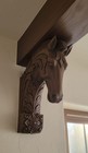 Solid Wood Horse Head Corbel Handcrafted Architectural Bracket