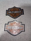 Harley Davidson Classic Orange Logo Iron-on Embroidery Patch Lot Of 2 Size 2 X 3