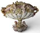 Luca Italy Porcelain Jardiniere Planter Cherubs Rococo 21    Signed Garden Vintage