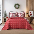 3 Pcs Vintage Christmas Patchwork Quilt Set     Reversible Holiday Bedspread By220
