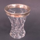 Vintage Antique Carl M Cohr Silver Plate Cut Glass Vase 5  Made In Denmark
