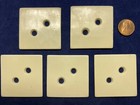 Large Vintage Off-white Celluloid Geometric Square Buttons Set Of 5  k11 