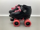 Jackson Derby Roller Skates Black With Pink Atom Wheels Childrens Size 1