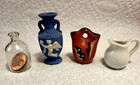 Lot Of 4 Miniatures- Pottery  Porcelain   Glass Unmarked Pitchers Vases 1 Japan