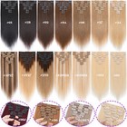 100  Human Hair Clip In Human Remy Hair Extensions Full Head 8pcs Wefts Balayage