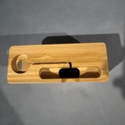 Bamboo Charging Dock Station 3port Usb Stand Holder For Apple Watch Iphone cable