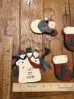 Lot   9  Vintage 2k Christmas Wooden Ornaments Rustic Folk Primitive Euc