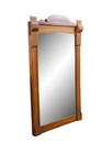Antique Victorian Eastlake Walnut Hanging Mirror With Carved Scalloped Pediment
