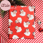 Vintage Santa Foil Christmas Wrapping Paper  Candy Cane Stripe