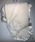 Baby Throw Blanket Super Soft Plush Fleece With Satin Trim Cream Unused  No Tag