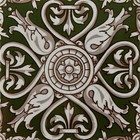 Antique Tile Victorian Aesthetic Gothic Arts Crafts Floral Lea Hearth Green Gray