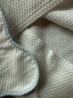 Matouk Diamond Pique Euro Sham Pair Set Of 2 White Blue Scalloped 29x29