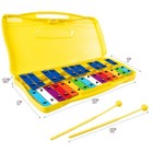 25 Notes Kids Glockenspiel Chromatic Metal Xylophone W yellow Case And 2 Mallets