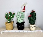 Cactus Wool Felt Holiday Ornaments Set Of 3 New Christmas Tree Home Decor Desert