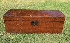 Antique Vintage Railway Express Solid Wood Chest Document Lockbox Shipping Trunk