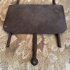 Rare 18th Sliding Hearth Cooking Trivet  Hand Wrought Iron Base  Hanging Hooks