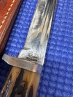 Vtg Queen Cutlery Fixed Blade Hunting Knife Bone Handle With Sheath
