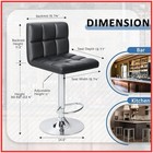Set Of 2 Pu Leather Adjustable Bar Stool Counter Height Chair With Backrest