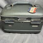 Vintage American Tourister Aquamarine Hard Train Case Combo Lock Cosmetic Bag