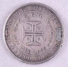 1898 Portugal Discovery India 400th Carlos I Silver 1000 Reis Coin Blue Backing 