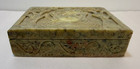 Vintage Carved Soapstone Trinket Jewelry Box With Hinged Lid 6  X 4 