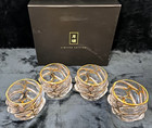 4pcs Tsukiglass Gold Lined Japanese Crystal Whiskey Glass Aged 16 Years Limited