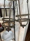 Vintage Pair Of Brass Hanging Lantern Candle  Incense Burner Great Patina