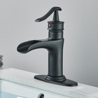 Black Bathroom Sink Faucet Waterfall Basin Vanity Mixer Tap Single Lever 1 Holes