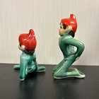 Vintage 1950 s Japan Ceramic Porcelain Pixie Elf Figurines Set In 