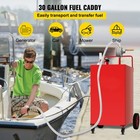 Fuel Caddy Fuel Storage Tank 30 Gallon 4 Wheels With Manuel Pump  Red
