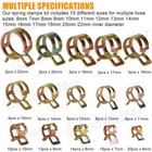 115x Hose Spring Clamps 6-22mm Fastener Fuel Water Line Pipe Air Tube Clips Kit